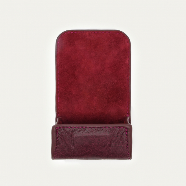 Etui Airpod Jamie Cuir Craquelé Grenat