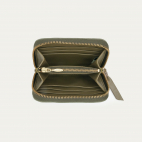 Portefeuille Nubuck Mini Bob Embossé Croco Gris Perle