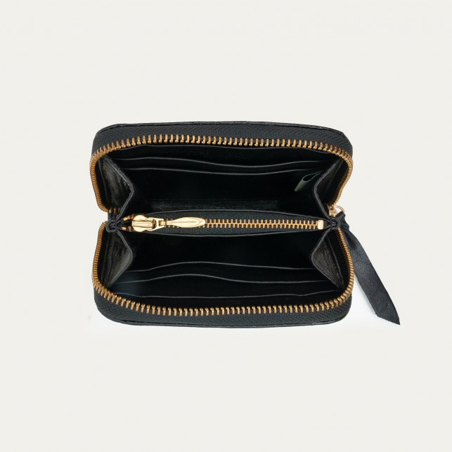 Portefeuille Cuir Vernis Mini Bob Noir