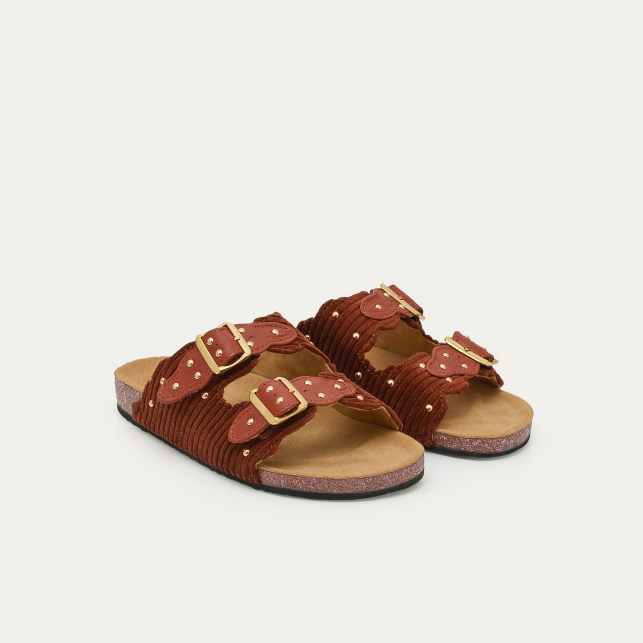 Sandales Velours Odette Brique
