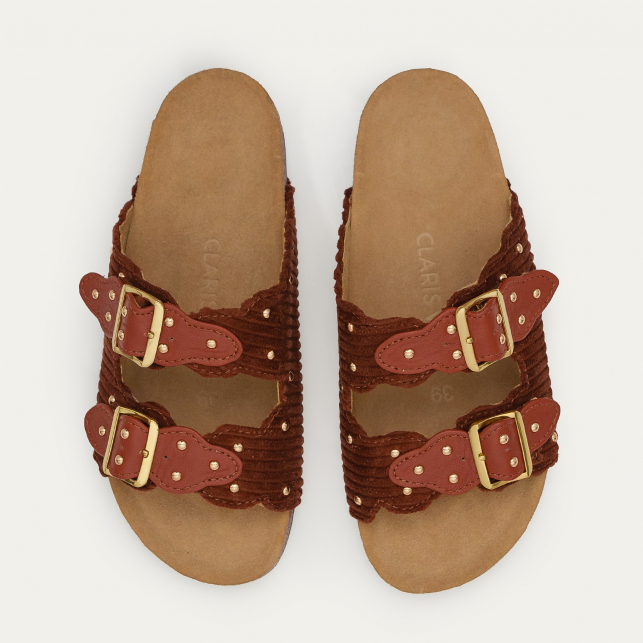 Sandales Velours Odette Brique