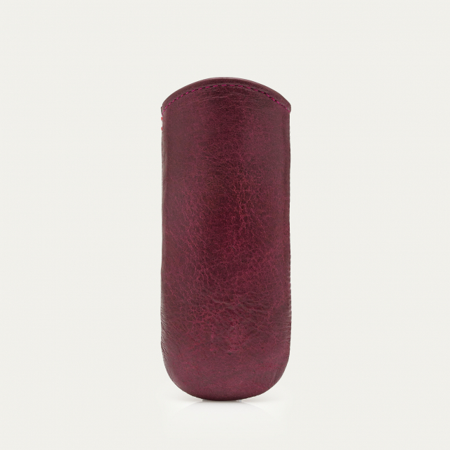 Etui Maya Cuir Craquelé Grenat