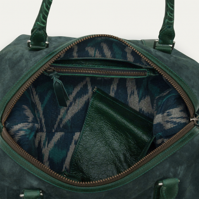 Sac Week-End Cuir Roger XS Vert Emeraude