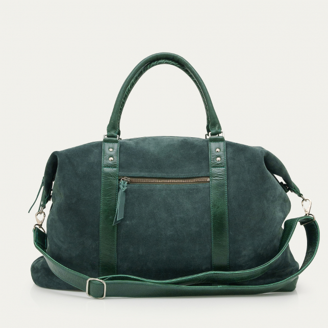 Sac Week-End Cuir Roger M Vert Emeraude