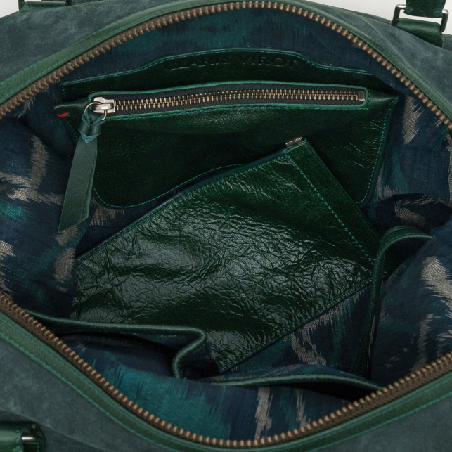 Sac Week-End Cuir Roger M Vert Emeraude
