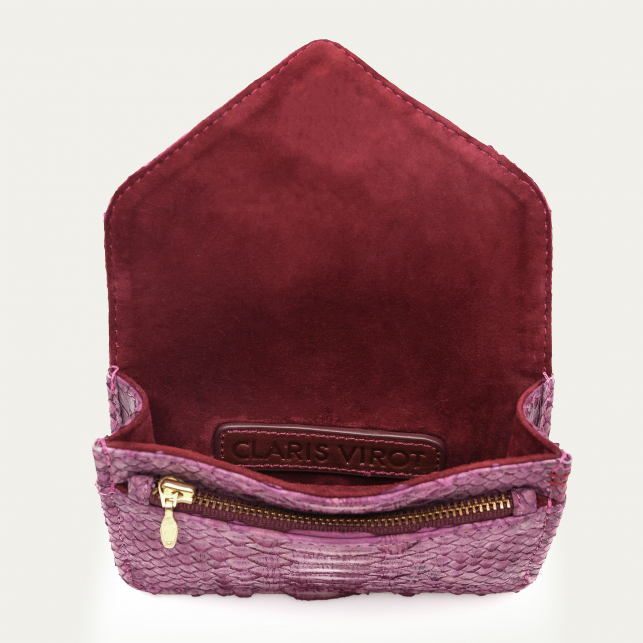 Washed Purple Python Card Holder Alex