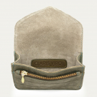 Porte Cartes Cuir Alex Embossé Croco Gris Perle