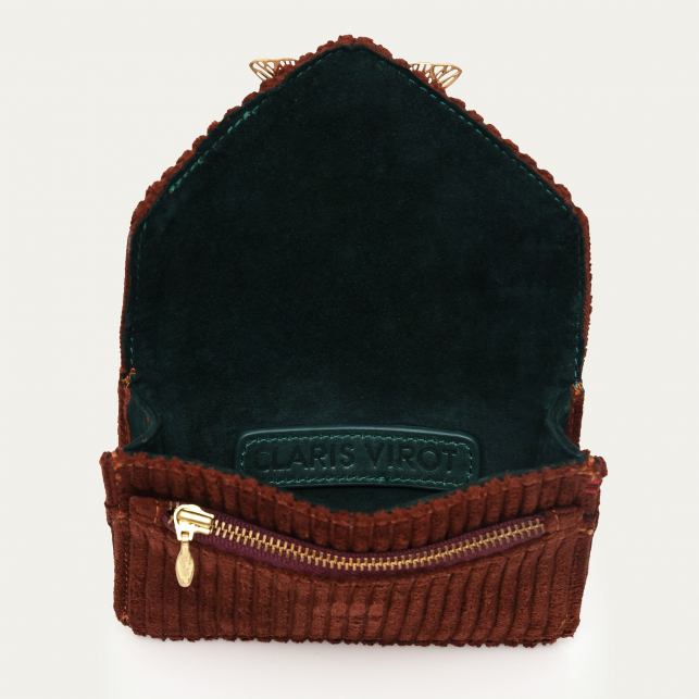 Porte Cartes Tissu Alex Brique Matelassé