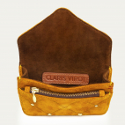 Porte Cartes Cuir Alex Ambre Cloutée