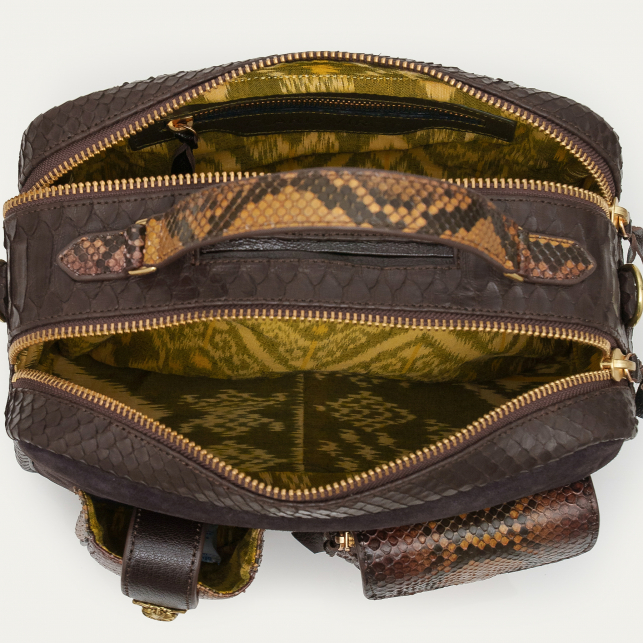 Tiger Eye Stone Python Cesar Bag