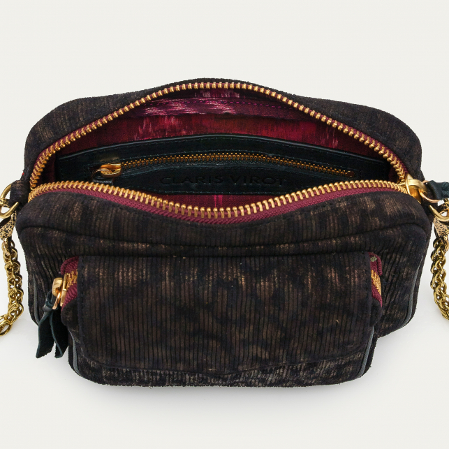 Metallic Camo Suede Leather Charly Bag