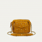 Sac Cuir Charly Suède Ambre Cloutée