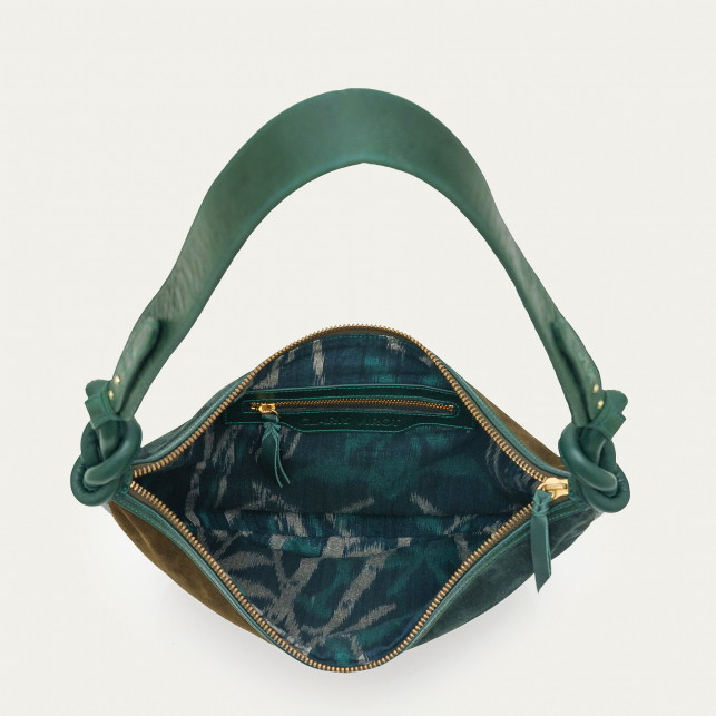 Sac Suède Chris Bicolore Vert