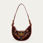 Sac Suède Chris pourpre Brodée Faune et Flore