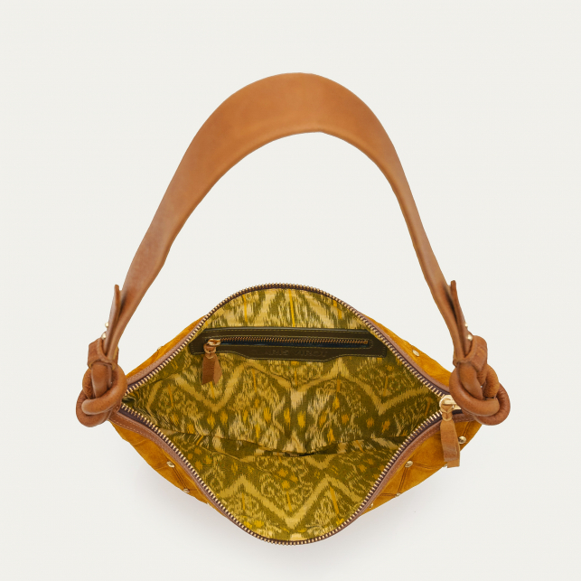 Sac Suède Chris Ambre Cloutée