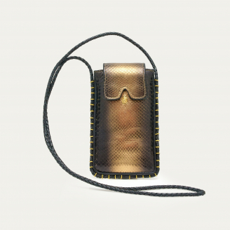 Smoky gold Python Emile Sunglasses Case