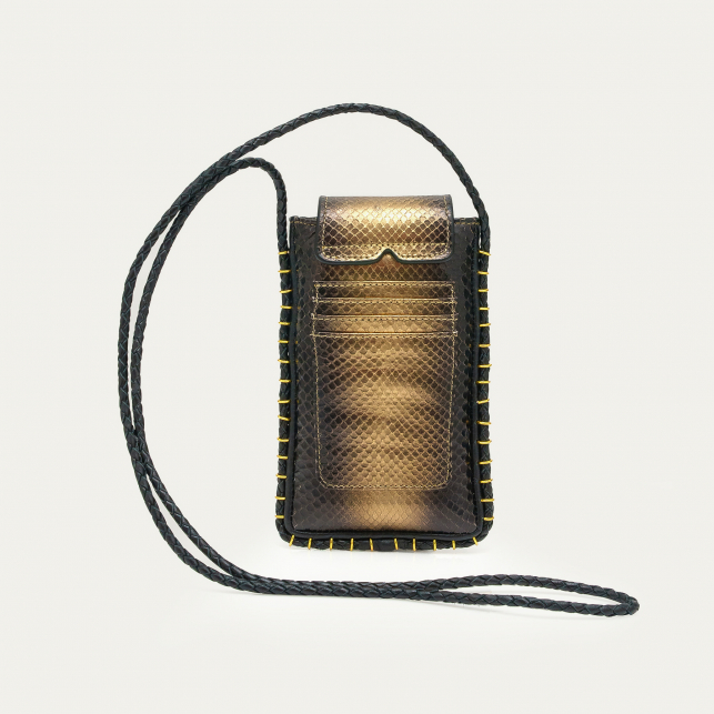 Smoky gold Python Emile Sunglasses Case