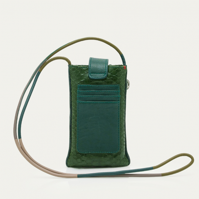 Etui à Telephone Python Double Marcus Vert Bronze
