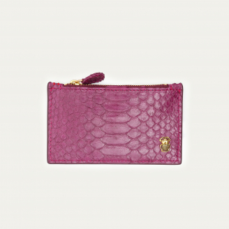 Porte Carte Python Helena Pourpre