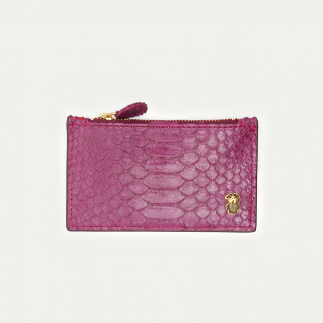 Porte Carte Python Helena Pourpre