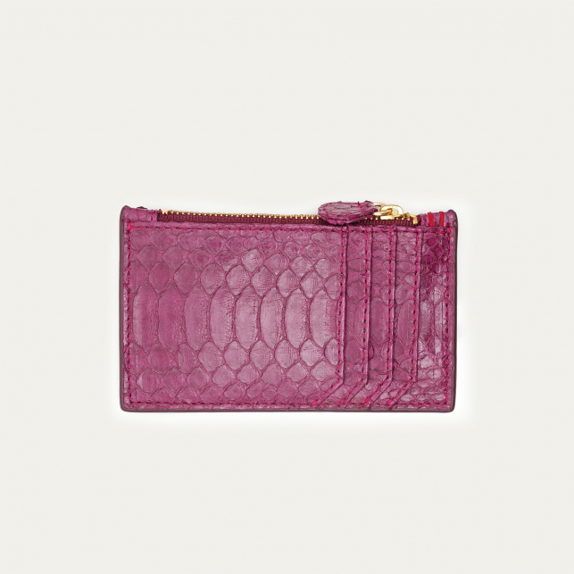 Porte Carte Python Helena Pourpre