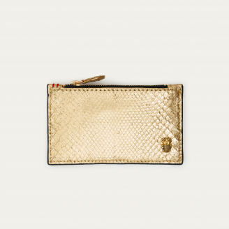 Gold Python Helena Card Holder