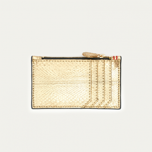 Gold Python Helena Card Holder
