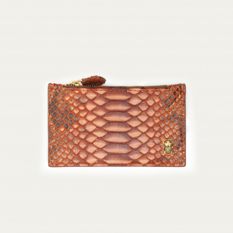 Washed Copper Python Helena Card Holder