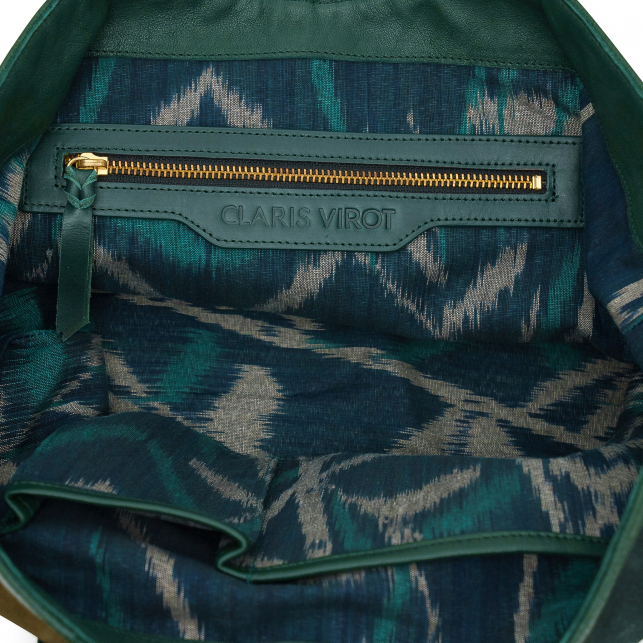 Bicolor Green Suede India Tote