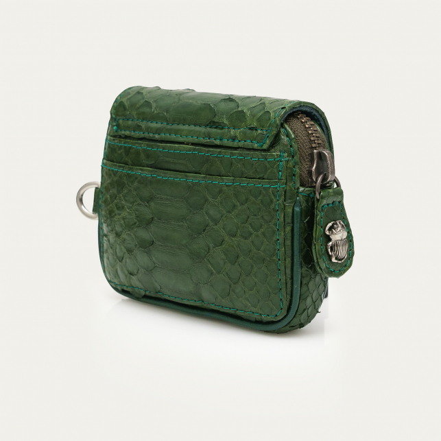 Porte-Monnaie Python Karl Vert Bronze