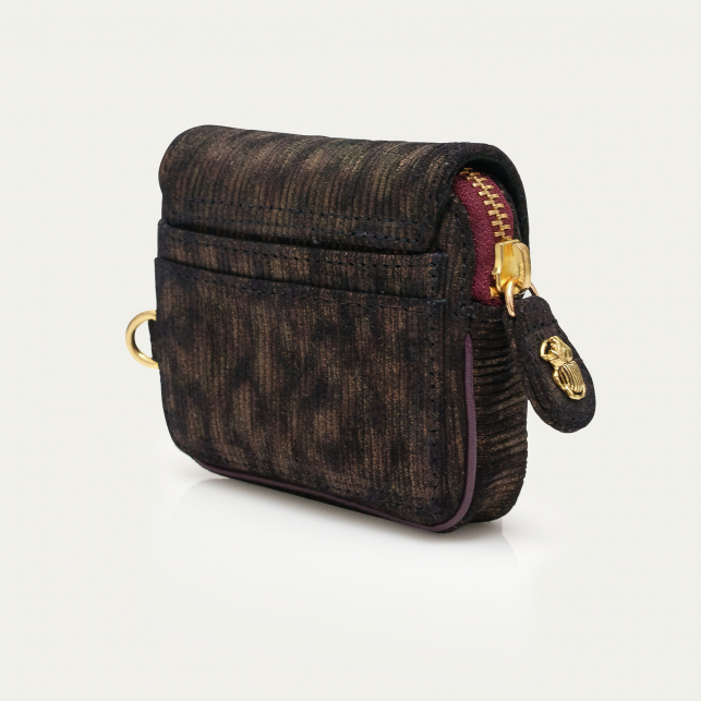 Metallic Camo Leather Karl Coin Holder