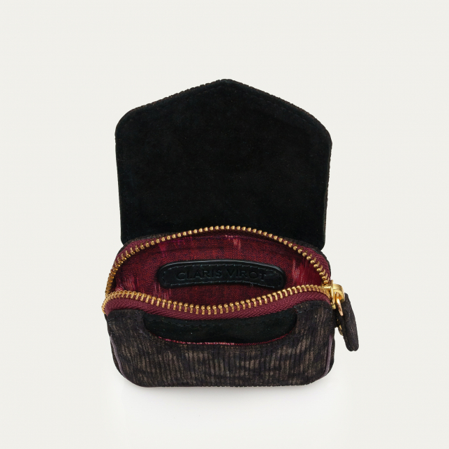 Metallic Camo Leather Karl Coin Holder