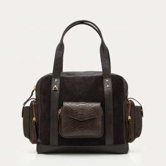 Smoke Brown Python Leo Bag