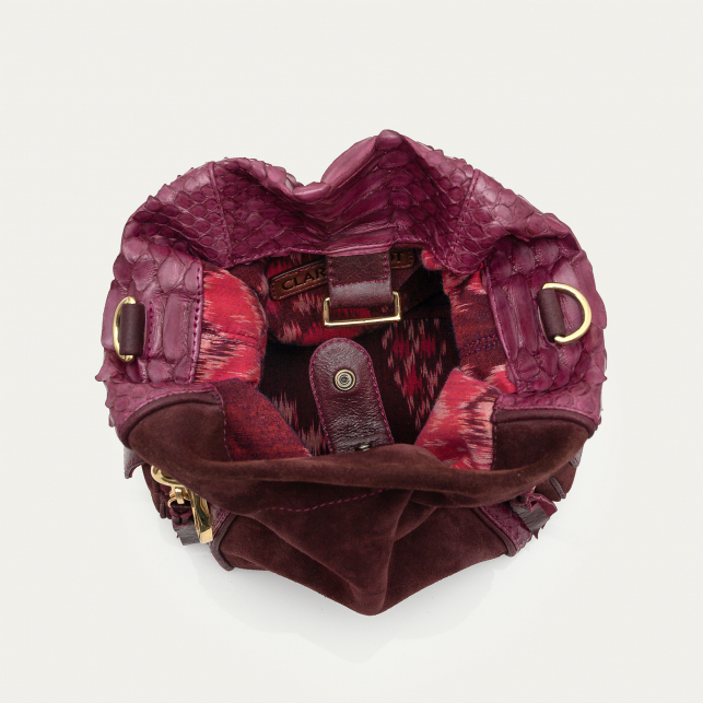 Mixed Purple Red Python Lola Bucket Bag