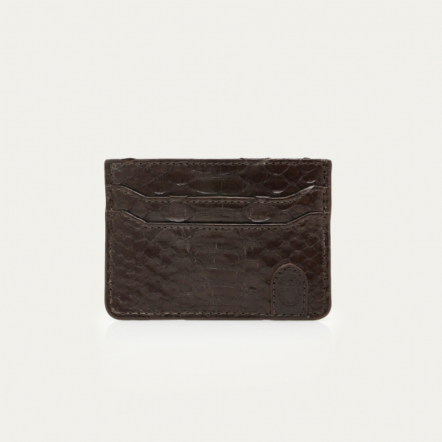 Smoke Brown Python Cardholder Manu
