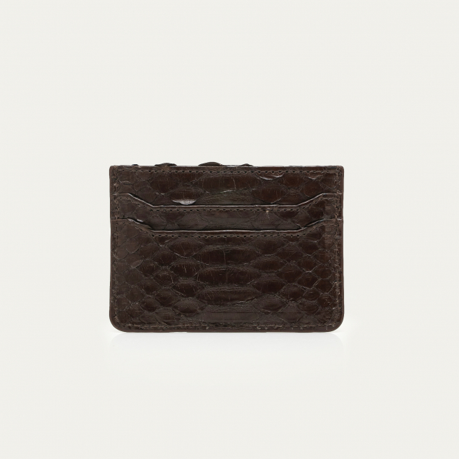 Smoke Brown Python Cardholder Manu