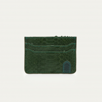 Porte Carte Python Manu Vert Bronze