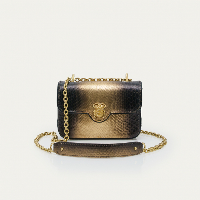 Sac Python Mini Ava Or Fumé