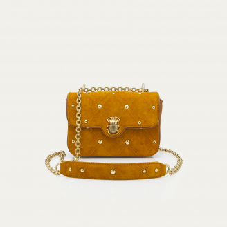 Sac Suede Mini Ava Ambre Cloutée