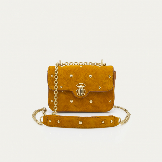 Sac Suede Mini Ava Ambre Cloutée