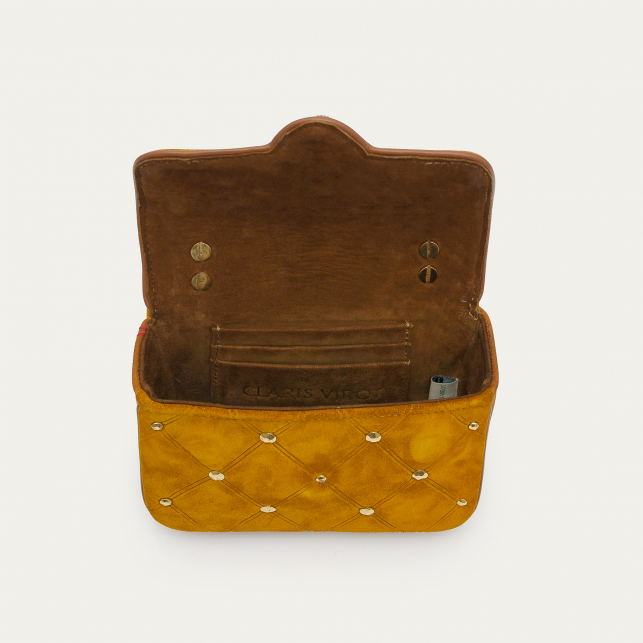 Sac Suede Mini Ava Ambre Cloutée