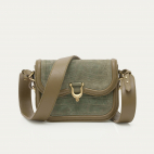 Sac Nubuck Mini Manon Embossé Croco Gris Perle