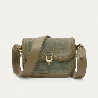 Pearl Grey Embossed Nubuck Mini Manon Bag