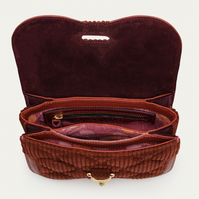 Sac Velours Mini Manon Brique Matelassé