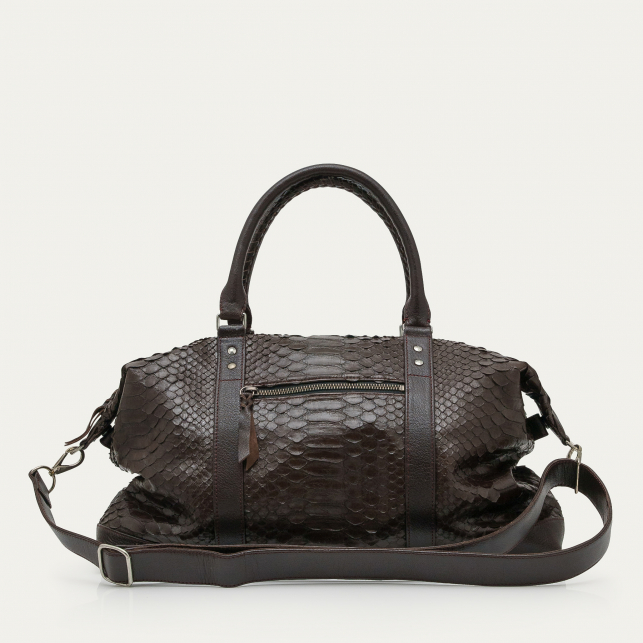 Sac Week-End Python Roger XS Brun Fumé
