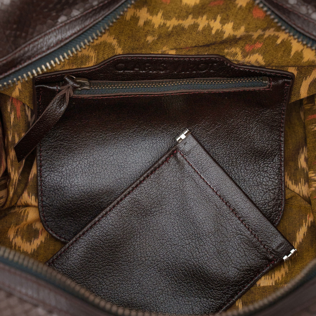 Week End Smoky Brown Python Roger Bag