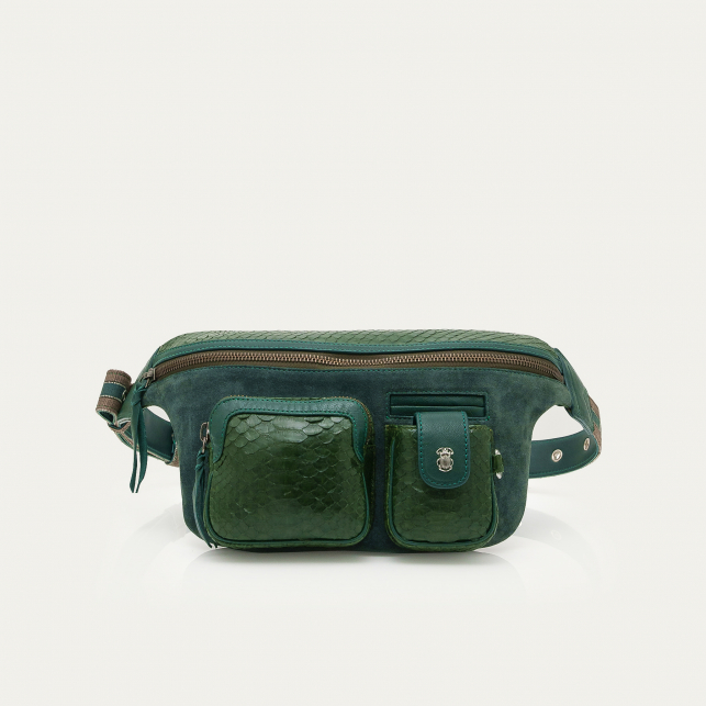 Sac Banane Python Romeo Vert Bronze