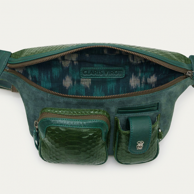 Sac Banane Python Romeo Vert Bronze