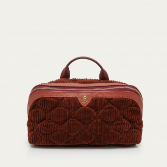 Trousse Velours Charlotte Brique Matelassé
