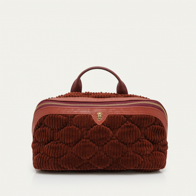 Trousse Velours Charlotte Brique Matelassé